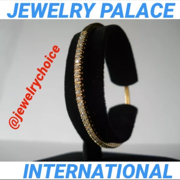 🆕14K Gold Filled Eleganti Tennis Cubic Zirconia Bangle. - Picture 4 of 12